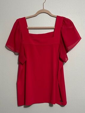 Calvin Klein short sleeve bright pink blouse size large